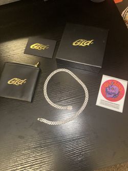 GLD 8.5mm White Gold Prong Chain