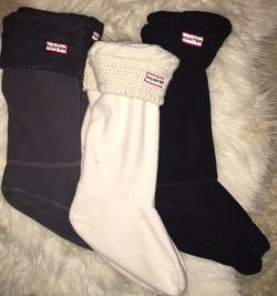 3x pairs Hunter Boots sock liners cream gray and black all in great condition