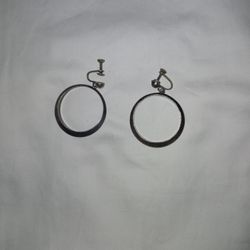 VINTAGE MEXICAN STERLING SILVER HOOP EARRINGS/ REDUCING PRICE AGAIN!!!!