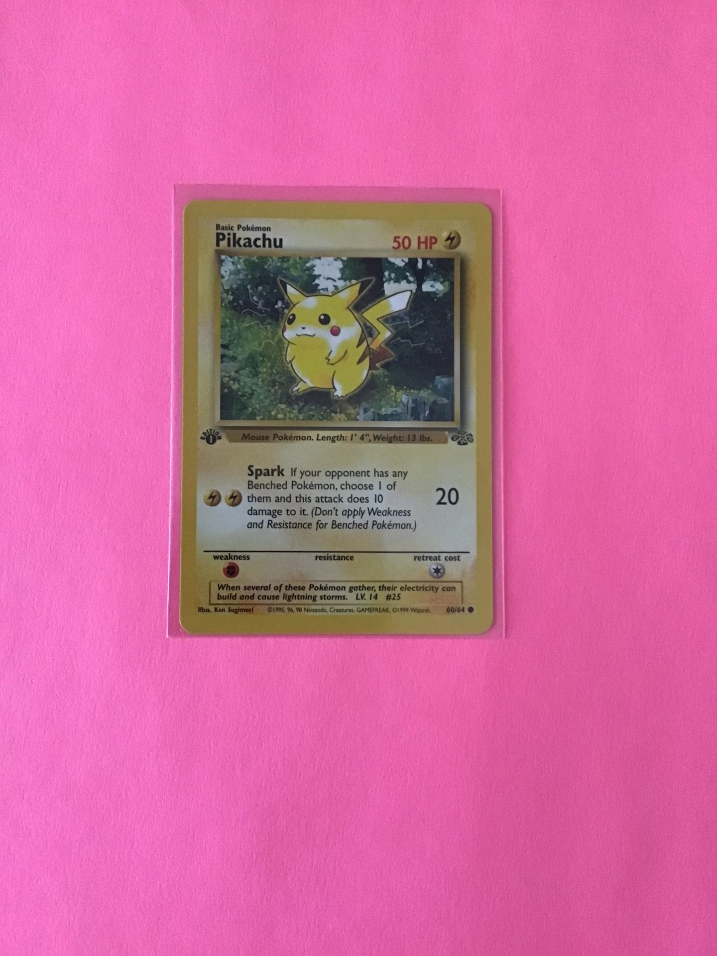 1st edition Pikachu 60/64 Pokemon Card from Jungle