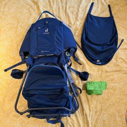 Deuter Kid Comfort Child Carrier Backpack + Rain Cover + Sun Canopy — $225 OBO
