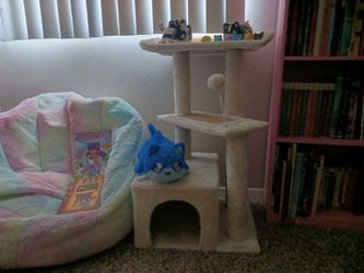 Vibrant Life 31inch High Cat Condo with Lookout Tower,Beige