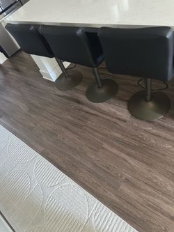Black Adjustable Bar Stools Set of 3