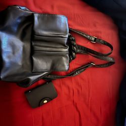 Women’s Black Backpack & Card Holder
