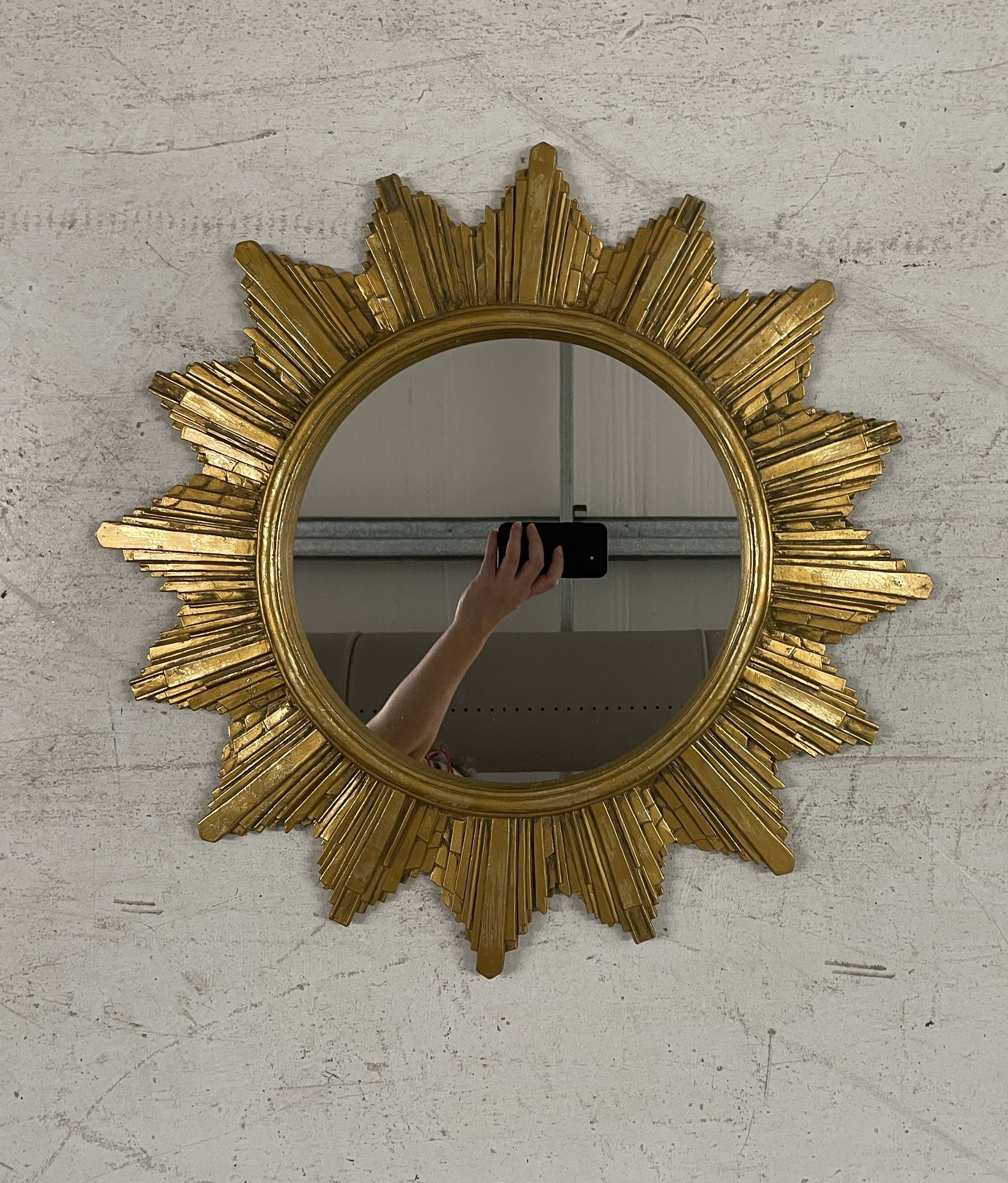 23 Inch Sun Burst Mirror Gold Tones 12 Inch Mirror