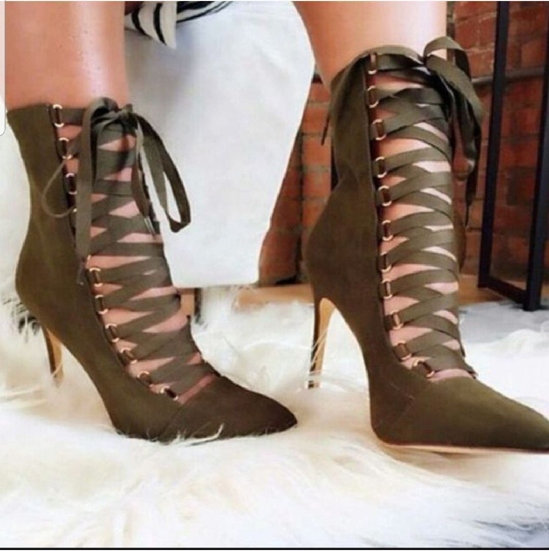 Best Selling Gladiator Ankle Boots Brown, Black, Pink, Green and Gray ...