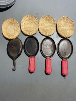 Lodge Cast Iron Oval Skillet Set – 4 Skillets + Trivets