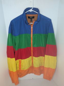Forever 21 Rainbow Stripe Windbreaker Jacket