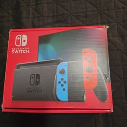 Nintendo Switch red neon and blue neon joystick