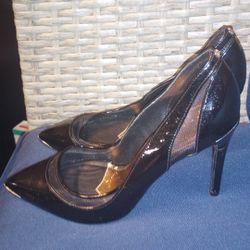 BLACK TED BAKER POINTY-TOE HEELS SIZE 37.5