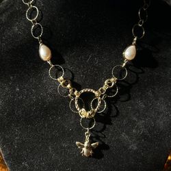 Handmade Gold HoneyBee Necklace 
