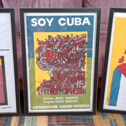 Cuban Movie Silkscreen Posters in Wood Frames
