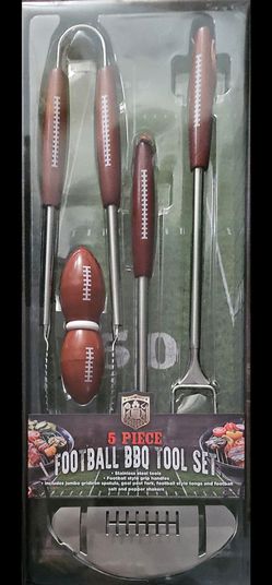 5 Piece Football Bbq Tool Set