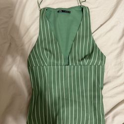 zara green tank top