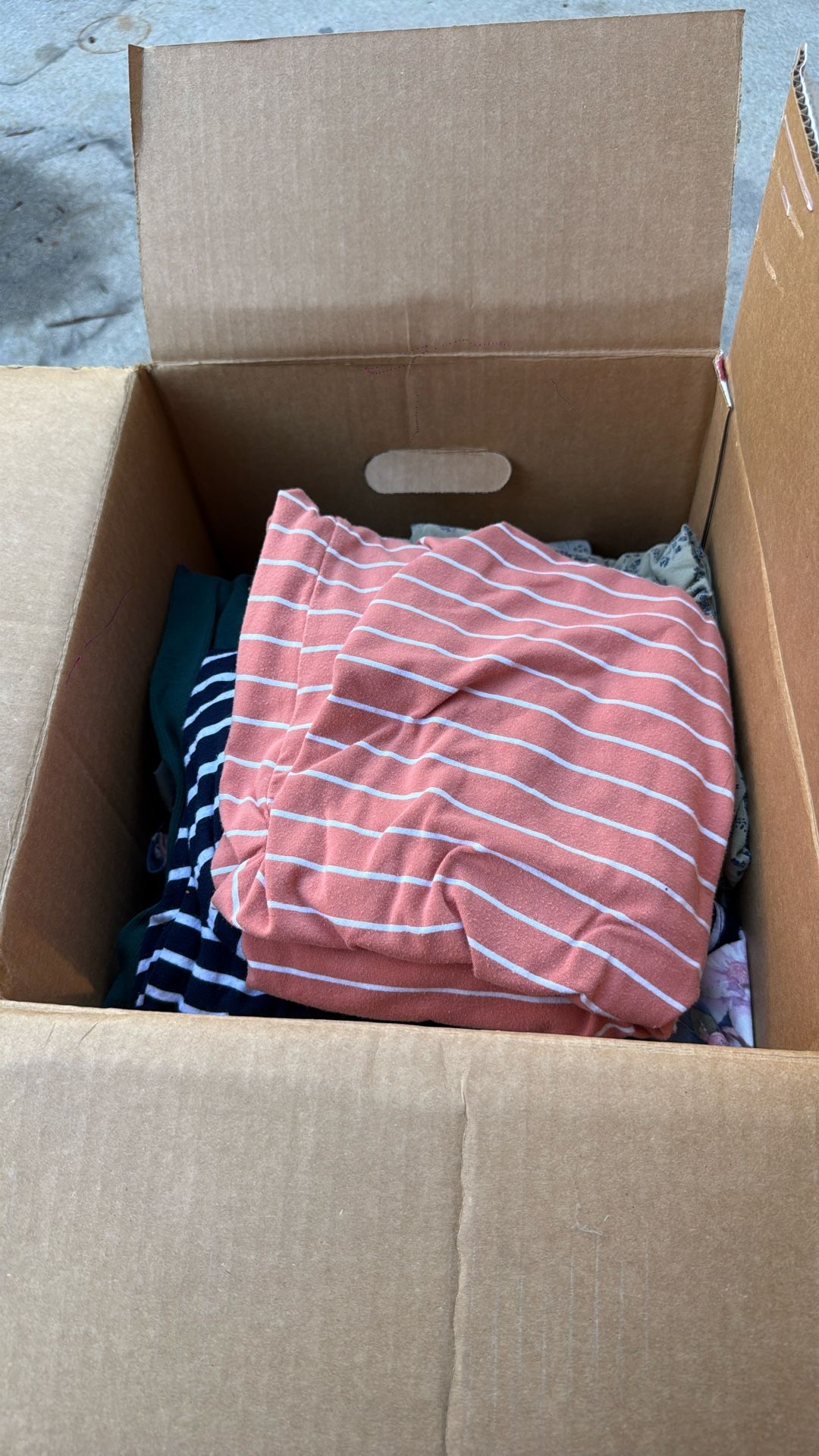 Box Full Of Maternity Clothes. 