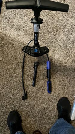 2 bike pumps and ball pump