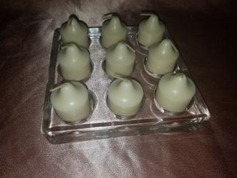 Glass 9 candle holder