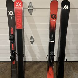 Volkl Mantra jr 128cm with bindings (2 pairs)