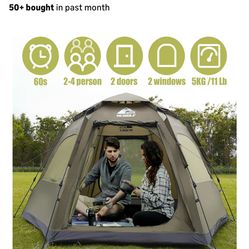 Hewolf tent says 2-4 person but I think it’s more of 1 or 2 person