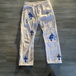 White Chrome Hearts Jeans Rep Size 32