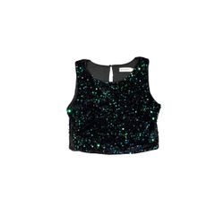 Anna-Kaci Emerald Sapphire Sequin Top