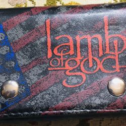 Vintage lamb of god tru fold chain wallet