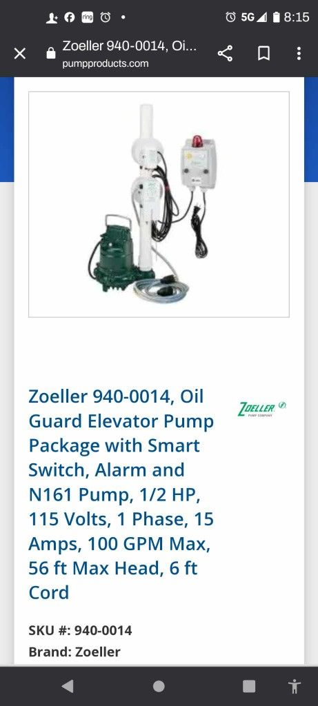 Brand New Elevator Pump