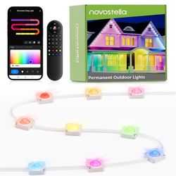 NOVOSTELLA Permanent Outdoor Lights, Smart RGB IC Lights Outdoor Waterproof IP65 with 80 LEDs 120ft RainbowColor Eaves Lights for Decor, Christmas, Wi