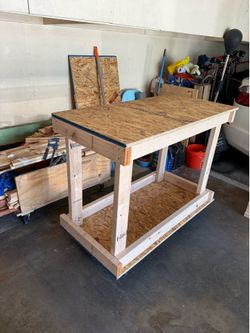 Rolling Workbench / Craft Table / Garage Utility Table — $250