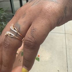 For Sale: Rose Gold 14K Wedding Ring Enhancer/Engagement Ring - Size 8, Real Diamonds 
