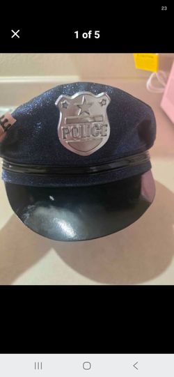 Police Costume Hat with Glitter Finish