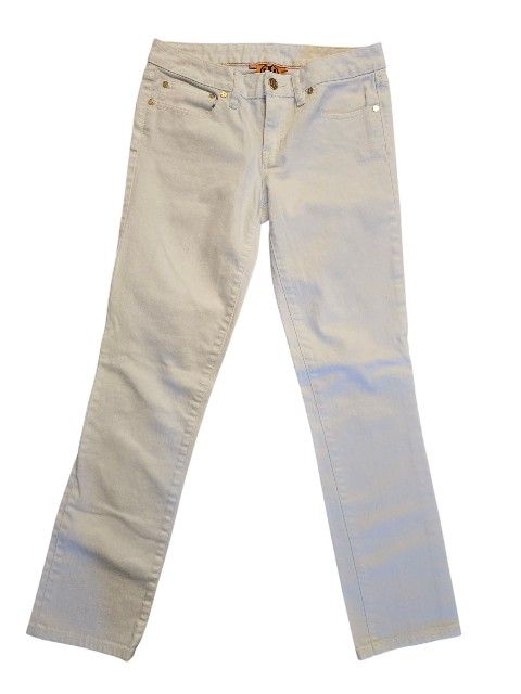 Tory Burch Super Skinny White Denim Designer Jeans Size 28