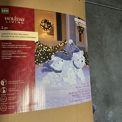Holiday living lighted, polar bear Christmas decoration