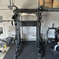 PRO SERIES Ultimate 3-1 Half Rack Functional Trainer w/Smith Machine Bar | 400lb Stack | Gym Equipment | Fitness | Commercial | Squat Rack