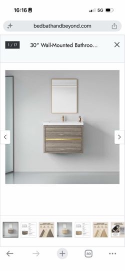 30" Wall-Mounted Bathroom Vanity