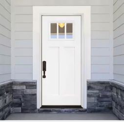 36 in. x 80 in. Legacy Series 3 Lite Clear Glass Right-Hand Inswing Primed Fiberglass Prehung Front Door
