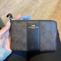 Coach Signature Brown/Black Wristlet