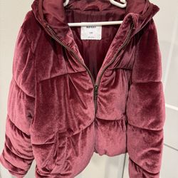 Old Navy Girls Velvet Puffer Jacket – Size M (8)