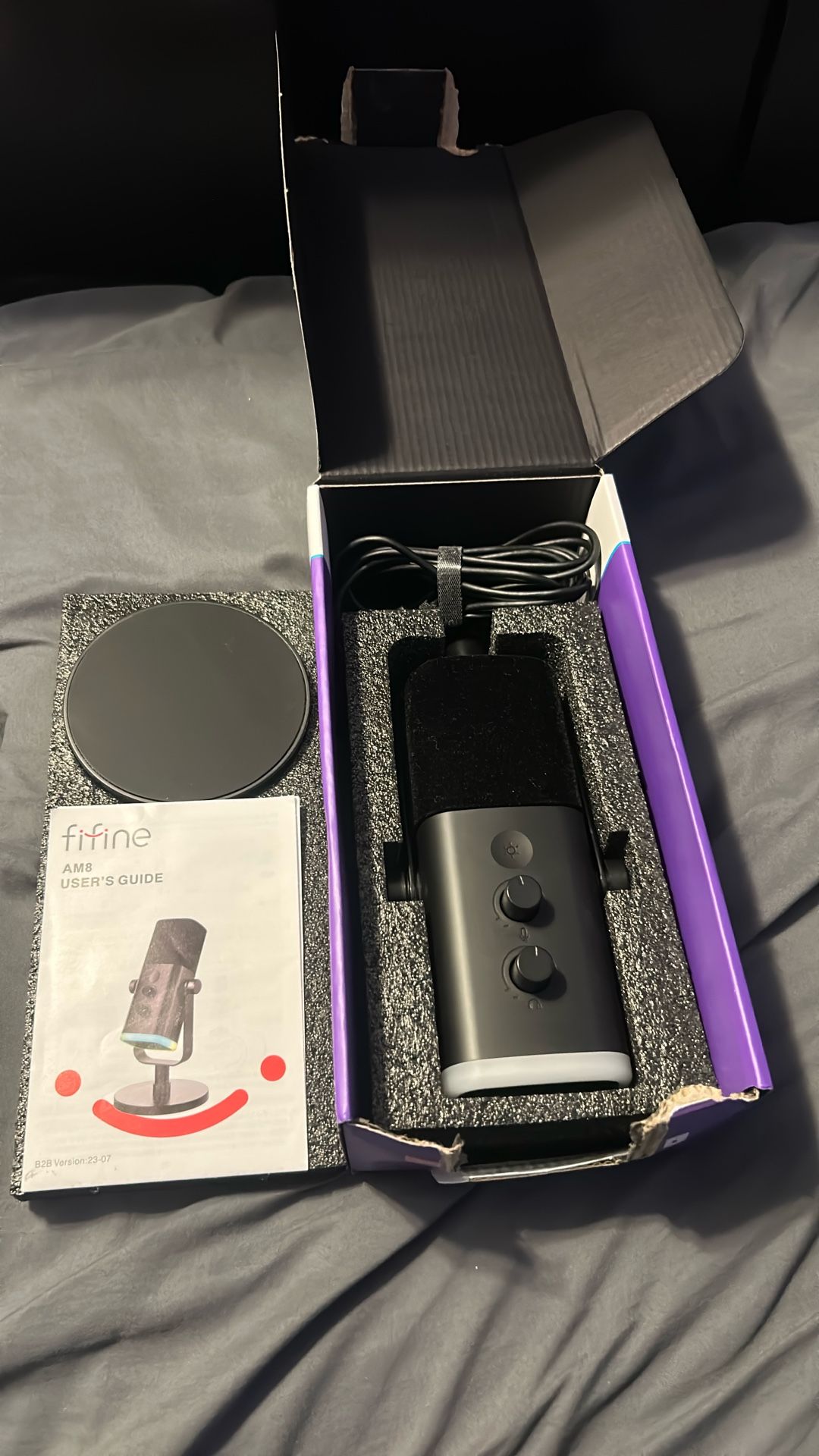 🎤 FIFINE AM8 Dynamic USB/XLR RGB Microphone - Great Condition 