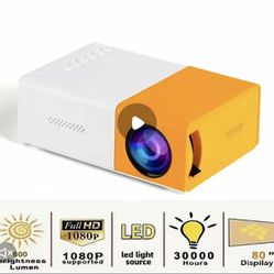 New In Box Portable Mini Projector: 1080P Video Phone Projector for Outdoor Camping, Cinema, Games, Movies & Office Use