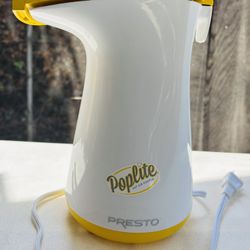 Presto PopLite Hot Air Popcorn Popper – Tested & Working, White/Yellow