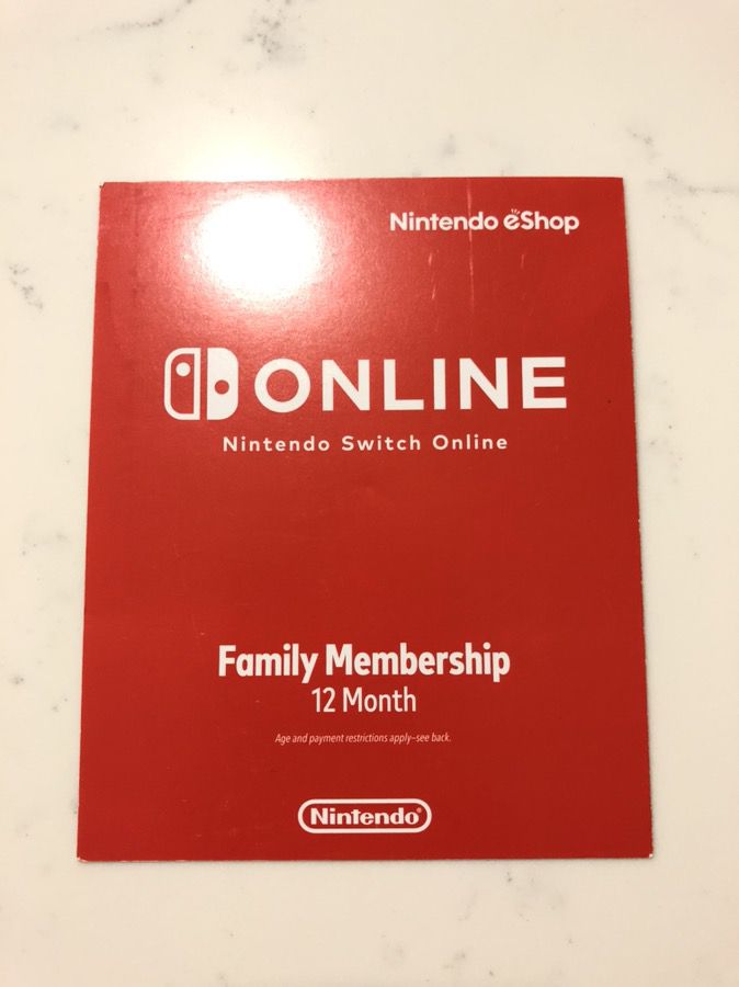 Nintendo Switch Online 12 Month Membership