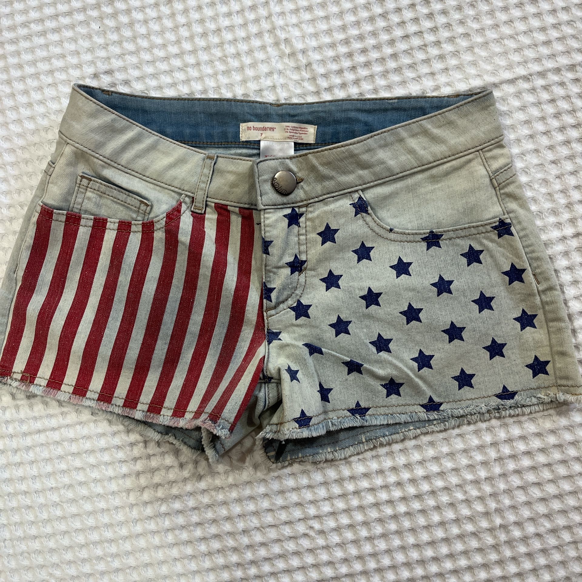 No Boundaries Red And Blue Stars Striped Jeans Size 7Shot S