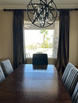 Custom Drapes Over 10’ Tall Bronze Faux Silk 