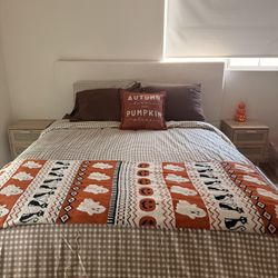🛏️ Upholstered Bed Frame + Mattress – $400 OBO