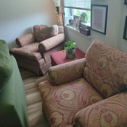 Pink Paisley Armchairs (2)