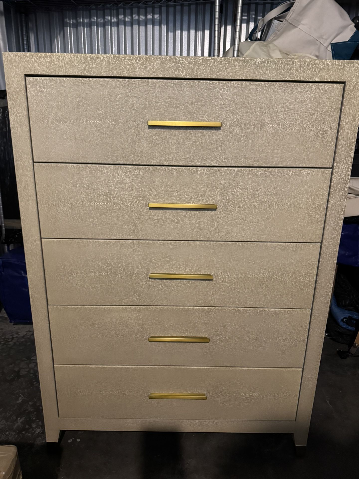 RH GRAYDON SHAGREEN 5-DRAWER NARROW DRESSER