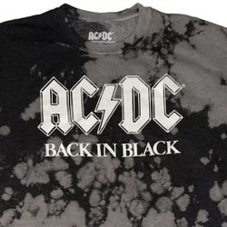 ACDC Back In Black Tie Dye Crewneck Sweatshirt Women’s 1X New AC/DC Band Tee