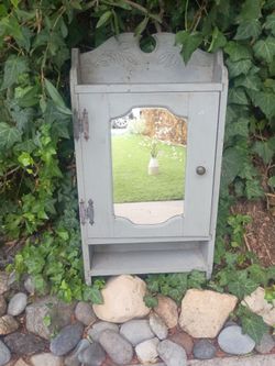 Antique Medicine Cabinet - Cottage  Solid Wood - 16" W X 5" D X 30" T