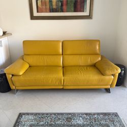 Leather Sofa Dual Electric Recliner 